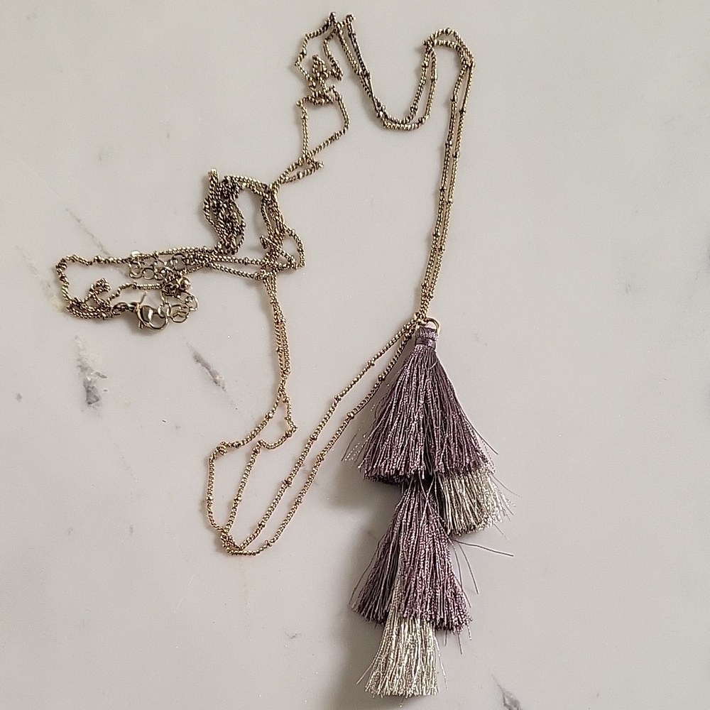 Elegant Tassel Necklace in Gold and Silver